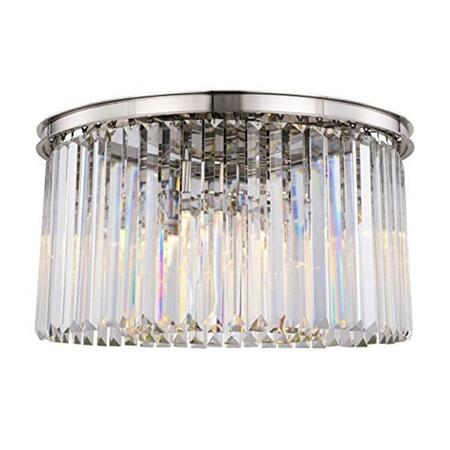 GLOWFLOW 1238F26PN-RC Sydney 8 Light Flush Mount Royal Cut Crystals - Polished Nickel GL2961417